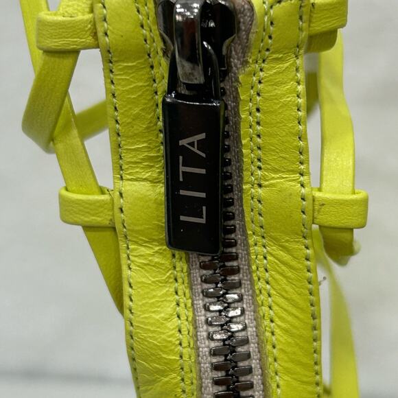 Lita by Ciara Solid Strappy Heel Acid Lime Stiletto Size 40/9.5 New In Box - Picture 7 of 11